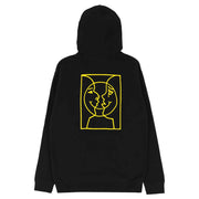 KROOKED • MOONSMILE RAW HOODIE • BLACK w/ YELLOW