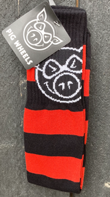 Pig Wheels Socks Red