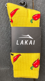 Lakai Shoes Chili Pepper Socks Yellow - Topless Pizza
